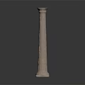 Ancient Greek Style Stone Column With Fluted Shaft And Decorative Capital