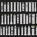 Various Architectural Columns With Classical Modern Designs And Decorative Details