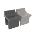 Modern Minimalist White Stool with Curved Backrest and Geometric Legs Design