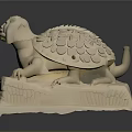 Decorative Turtle Sculpture With Detailed Scales And Carved Base For Home Decor