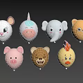 Daily Life Cute Animal Shaped Balloons With Mouse Unicorn Elephant Cat Pig Bear Chicken