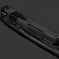 Futuristic Sci Fi Weapon With Metallic Body Blue Illumination Modular Design And Advanced Features