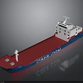 CMA CGM Cargo Ship With Blue White Hull Red Deck And Upper Structure