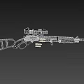 Tactical Military Sniper Rifle With Scope Magazine And Metal Components