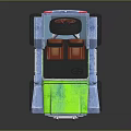 Green Off road Toy Car With Brown Seats Large Wheels And Open Design