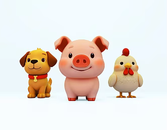 Twelve Zodiac Moe Pet Air Model US Chen Commercial Pet Activities Rat Ox Tiger Rabbit Dragon Snake Horse Sheep Monkey Chicken Dog Pig 3d model