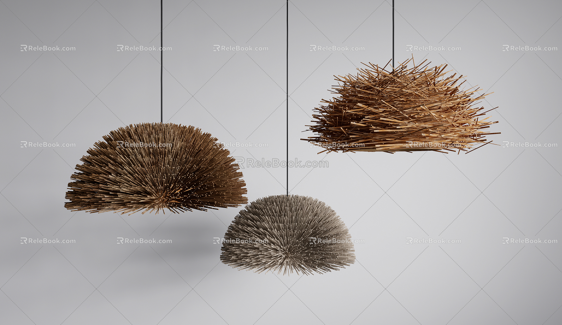 Chandelier Bird's Nest Chandelier Combination 3d model