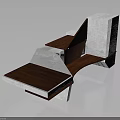 Modern Geometric Furniture Piece With Wooden And White Marble Multi Level Platforms