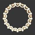 Elegant Golden Circular Bracelet Adorned With Red Gemstones And Intricate Design