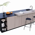 Nakajima counter bar counter operating table dining table and chairs 3d model