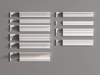 Decorative White Gypsum Molding Collection With Various Styles And Designs 3d model