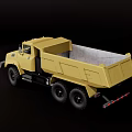 Yellow Six Wheel Dump Truck With Heavy Duty Design And Cargo Body