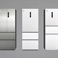 Modern Refrigerators With Various Styles And Color Options For Home Kitchen Use 3d model