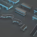 Different Types Of Industrial Conveyor Equipment With Straight And Curved Sections For Material Handling
