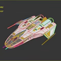 Sleek White And Yellow Futuristic Starship With Cockpit And Thrusters For Space Exploration