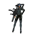 Futuristic Black Mechanical Exoskeleton With Advanced Combat Equipment