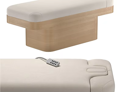 Modern Wooden Frame Massage Bed With Soft Mattress And Control Panel 3d model