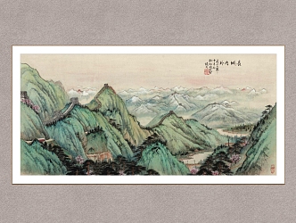 Decorative Painting The Great Wall Inside and Outside Zhou Huai Republic of China Painting 3d model