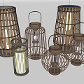 Bamboo Woven Outdoor Lantern Lights With Various Sizes For Decorative Ambient Glow