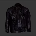 Purple Leather Jacket With Chest Pockets And White Shirt Inside Casual Style Design