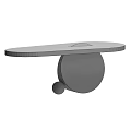 Modern Minimalist Black Solid Wood Dining Table With Unique Irregular Tabletop And Artistic Circular Base