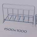 Sturdy Metal Fence With Horizontal Rails And Clear Size Measurement Indications