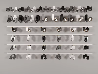 Modern Downlights and Spotlights in Various Styles Colors and Designs for Ceiling Lighting 3d model