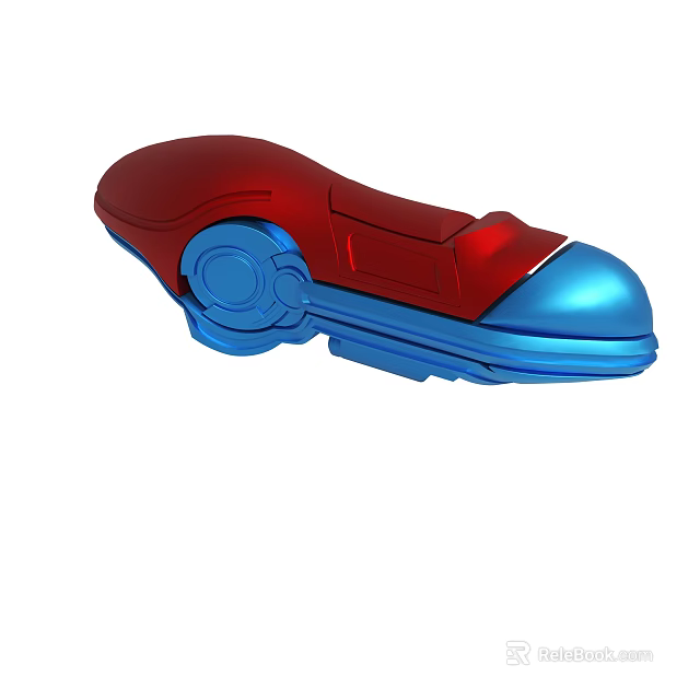 Red And Blue Mechanical Product With Streamlined Design And Circular Component 3d model 