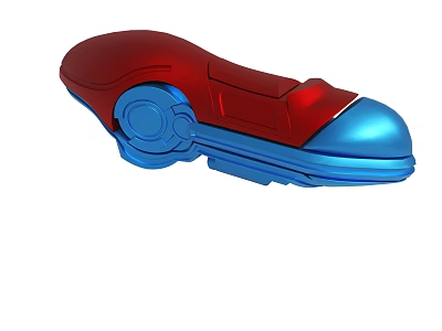 Red And Blue Mechanical Product With Streamlined Design And Circular Component 3d model