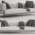 modern double sofa fabric double sofa 3d model