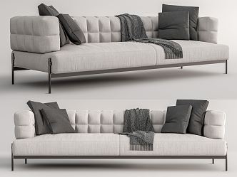 modern double sofa fabric double sofa 3d model