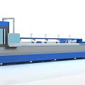 Modern Blue Industrial Equipment With Conveyor System And Control Panel 3d model