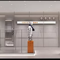 FBESING Modern Clothing Store With Window Display Mannequins And Orange Accents