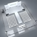 Modern Runway Show Stage With White Audience Chairs And Backdrop Setup 3d model