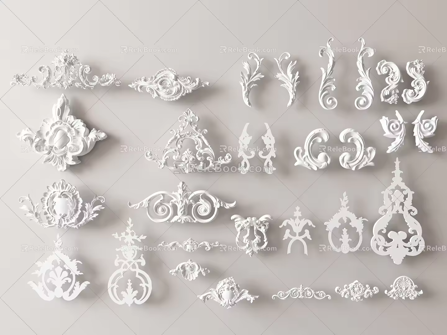 European-style carved 3d model