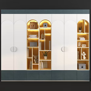 Wardrobe Shelf Bookshelf Book Angel Lamp 3d model