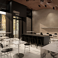 Modern coffee shop 3d model