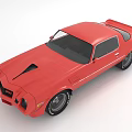 Vintage Red Two Door Sports Car With Streamlined Design And Black Wheels