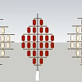 Row of Decorative Outdoor Lights with Various Patterns and Colors for Garden Landscape Decoration