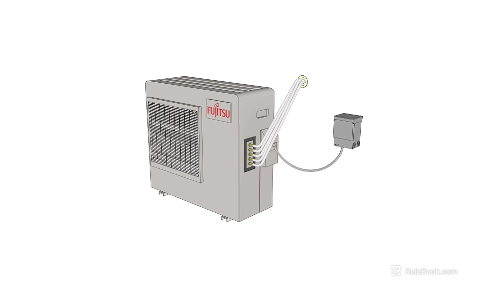 TURBO Portable Air Conditioner Fan With Gray Grille And Exhaust Hose Design 3d model 