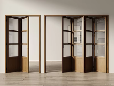 French Folding Door Retro Folding Door Glass Folding Door Balcony Folding Door Kitchen Folding Door 3d model