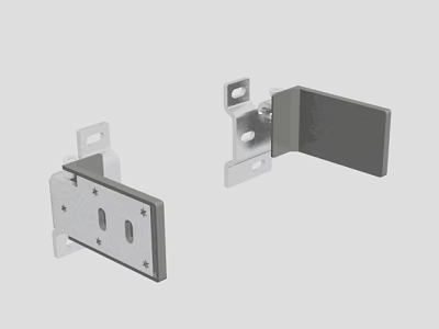 Metal Brackets With Mounting Plates And Holes For Installation Applications 3d model