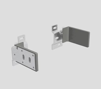 Metal Brackets With Mounting Plates And Holes For Installation Applications 3d model