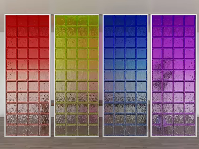 Colorful Glass Screen With Square Panel Design And Gradient Colors 3d model
