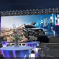 All New Accord Car Display On Stage With Lighting And City Desert Background