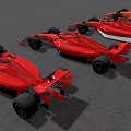 Red F1 Race Car With Streamlined Body Large Racing Wheels On Gravel