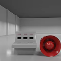 Industrial Equipment Featuring Control Console With Display Screens And Red Ventilation Fan