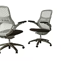 Modern Mesh Back Office Chair With Black Seat Armrests And Silver Base