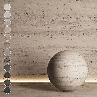 Modern Spherical Component Design With Stone Textured Wall And Color Swatches 3d model