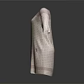 Pastel Pink Beige Polka Dot Round Neck Half Sleeve Simple Women Dress